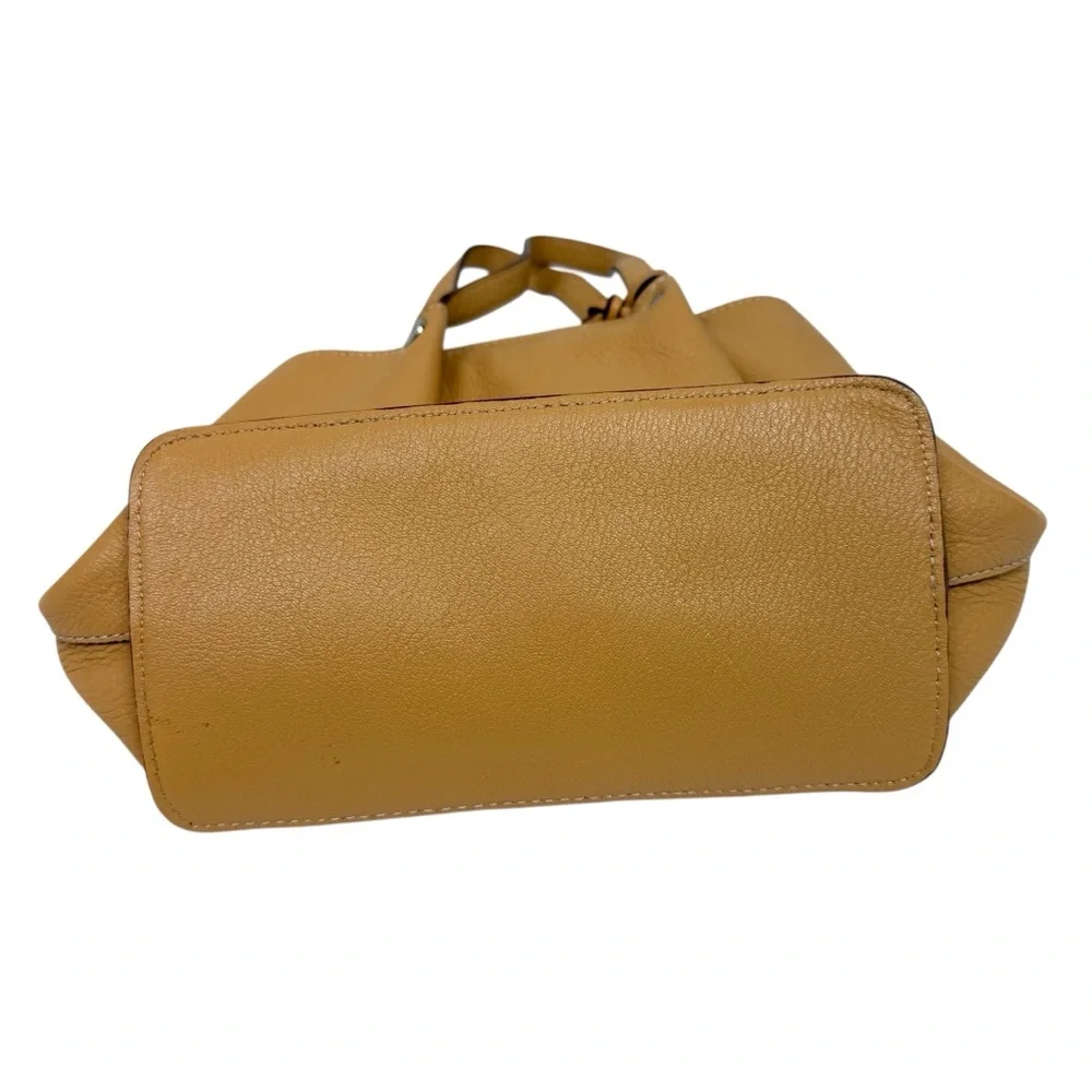 Vintage Talbots Tan Leather Small Top Handle Hobo Bag‎ Minimalist Neutral Purse